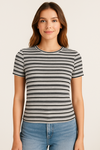 Monochrome Striped Tee