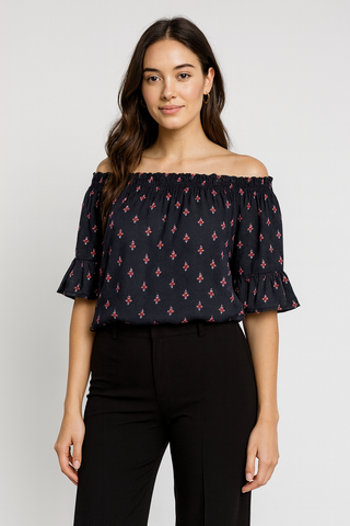 Flowy Off-Shoulder Boho Top