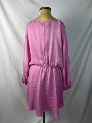 Blush Satin Ruched Mini Dress