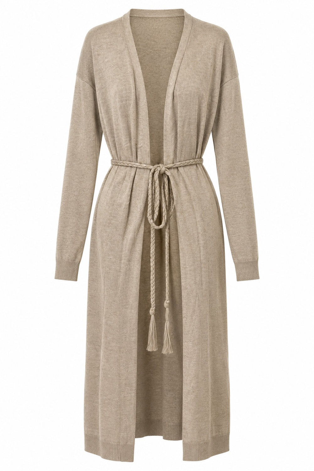 Beige Belted Cardigan