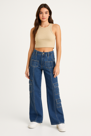 Y2K Cargo Denim Pants