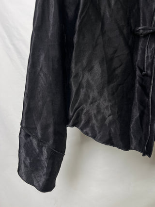 Satin Tie Black Blouse