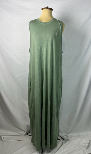 Sage O-Neck Dress