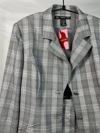 Grey Plaid Shimmer Suit Set