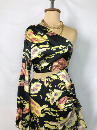 Side Cut Ruffle Dress
