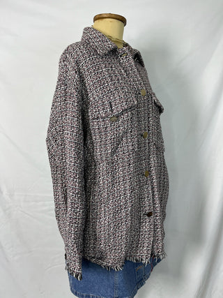 Berry Tweed Button-Up
