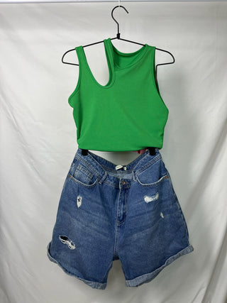 Rolled Distressed Shorts
