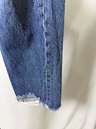 Ripped Straight Mom Jeans