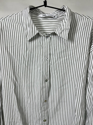 Pinstripe Button-Up Chemise