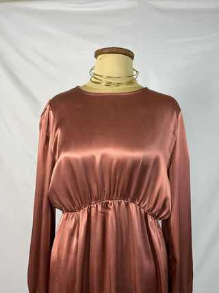 Gathered Satin Dress
