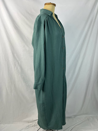 Sage Green Oversized Shirt Maxi Dress