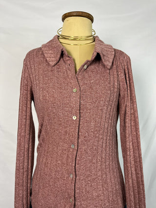 Chill Girl Ribbed Button-Up