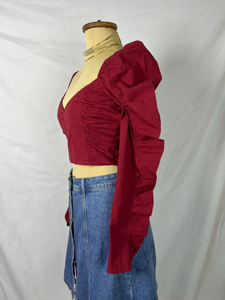 Ruffled Cropped Blouse