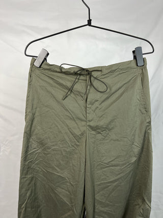 Olive Drawstring Parachute Pants