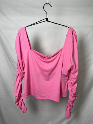 Square Ruched Sleeve Top
