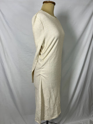 Textured Ruched Midi Dress