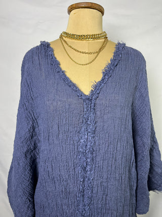 Midnight Fringe Kaftan Dress