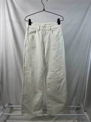 Ivory Wide-Leg High-Rise Jeans