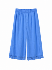 Broderie Hem Wide-Leg Trousers