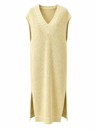 Creamy V-Maxi Dress