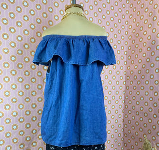 Denim Off Shoulder Blouse