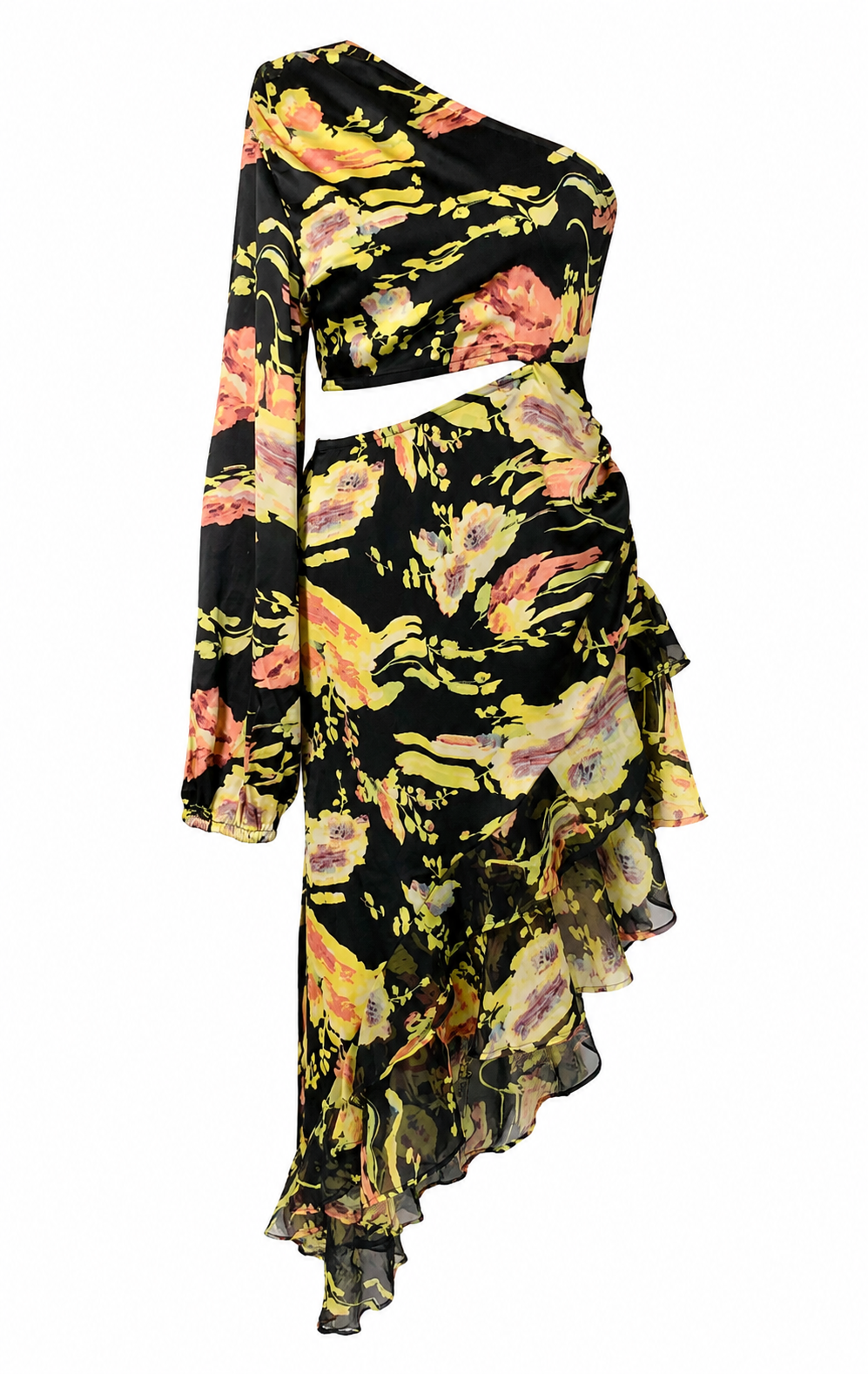 Side Cut Ruffle Dress