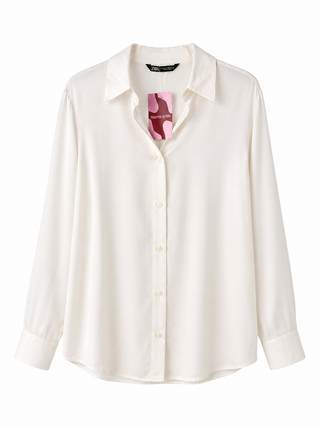 Ivory Relaxed Button-Down Blouse