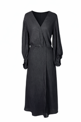 Metallic V-Necked Dress