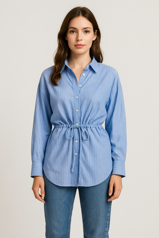 Twisted Pinstripe Blouse
