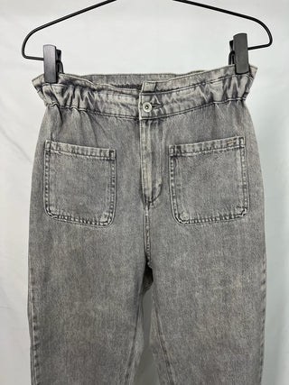 Stone-Wash Paperbag Jeans