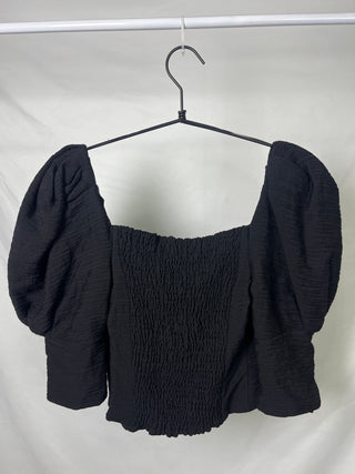 Textured Puff Sleeve Blousetop