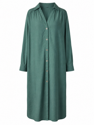 Sage Green Oversized Shirt Maxi Dress