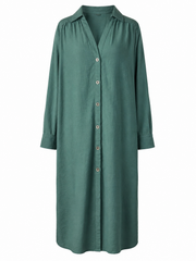 Sage Green Oversized Shirt Maxi Dress
