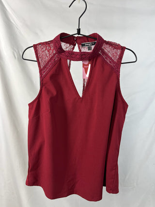 Red Wine Lace Blouse
