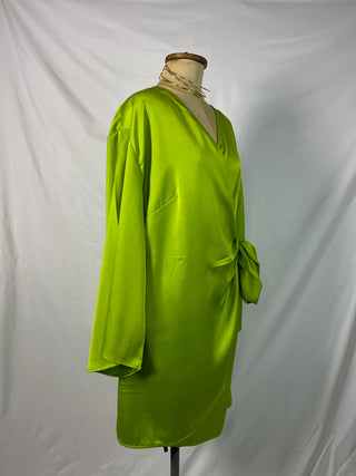 Lime Wrap Mini Dress