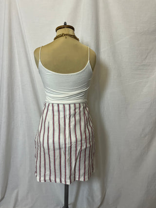 Vertical Red-Striped Skirt
