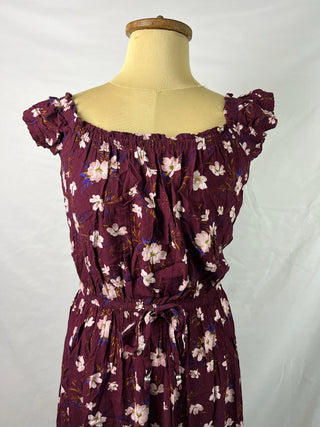 Burgundy Blossom Dress