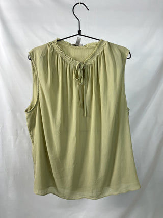 Tie-Neck Sleeveless Blouse