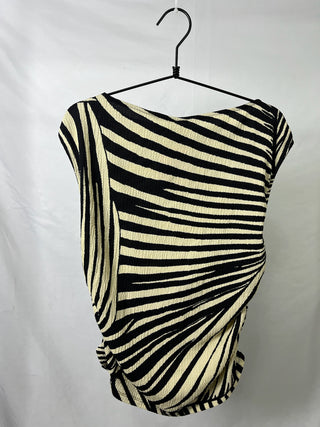 Zebra Scrunched Tee Top