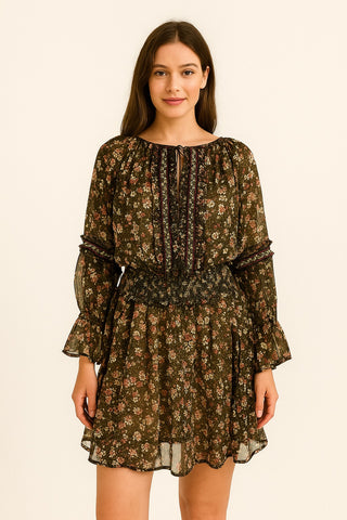 Two-line Embroidery Dress