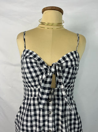 Gingham Cut-Out Dress