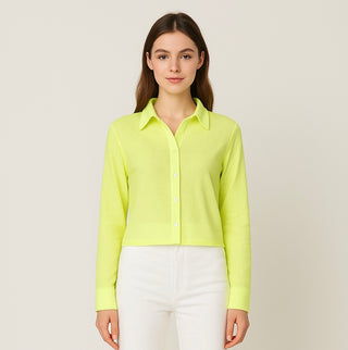 Glowy Cropped Button-Up