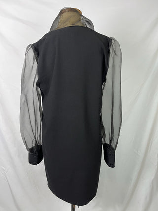 Noir Tie-Neck Dress