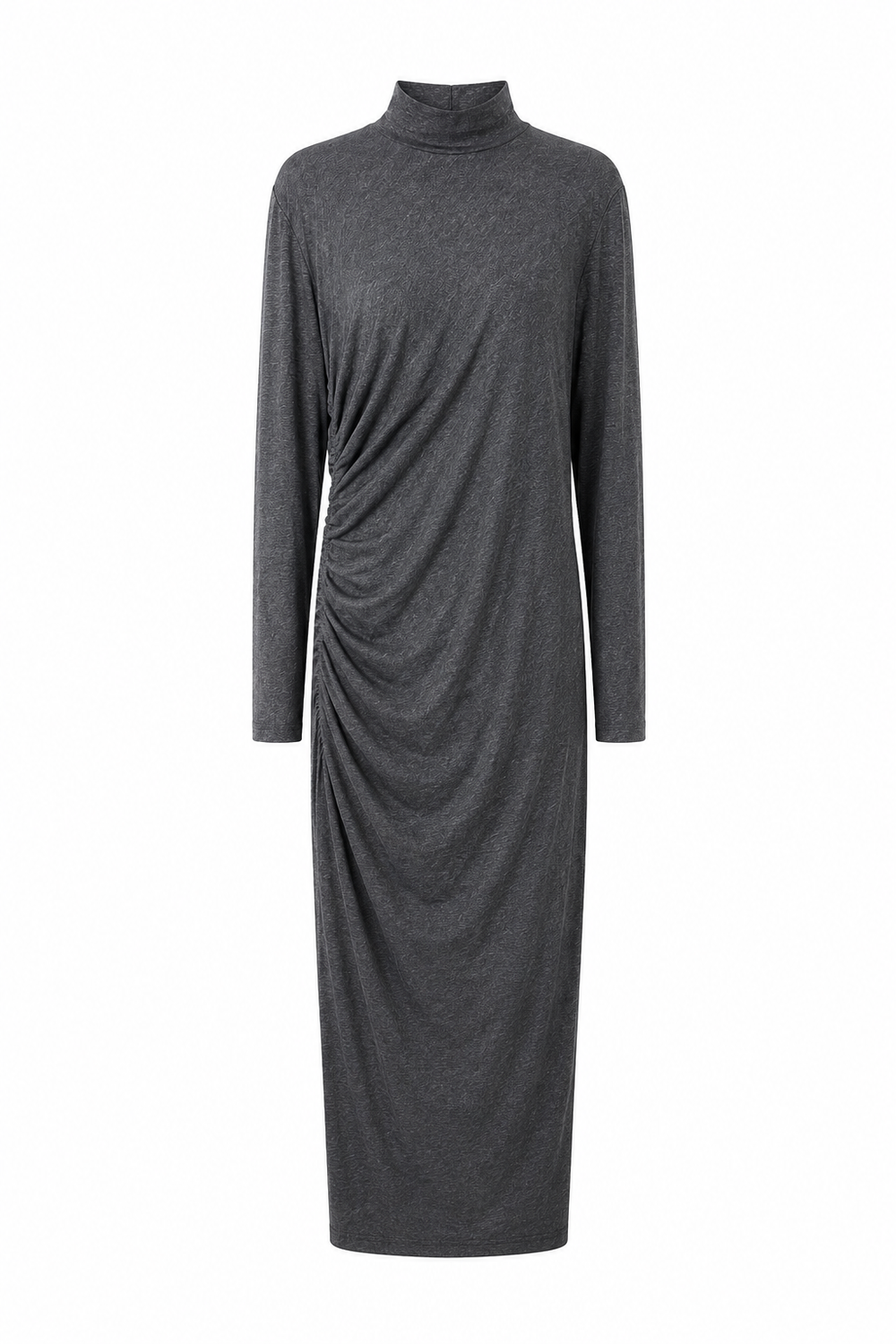Extra Ruched Turtleneck Dress