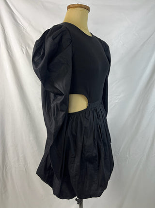 Puff Sleeve Cut-Out Mini Dress