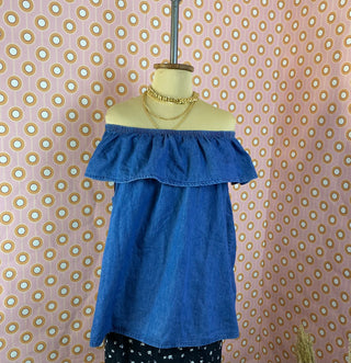 Denim Off Shoulder Blouse