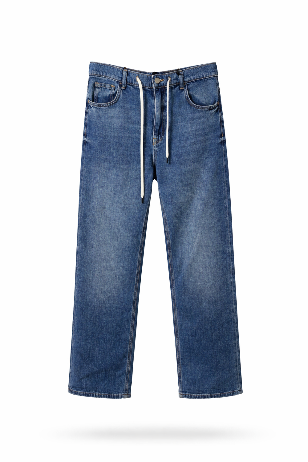 Drawstring Wide-Leg Jeans