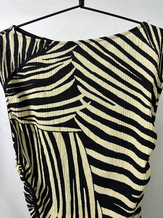 Zebra Scrunched Tee Top