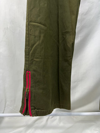 Olive Zip-Hem Pants