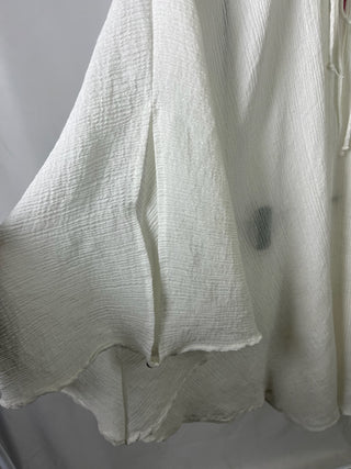 Sheer Ivory Tie-Up Blouse